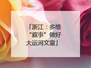 浙江：多维“叙事”做好大运河文章
