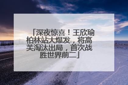 深夜惊喜！王欣瑜柏林站大爆发，将高芙淘汰出局，首次战胜世界前二
