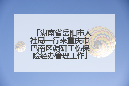 湖南省岳阳市人社局一行来重庆市巴南区调研工伤保险经办管理工作