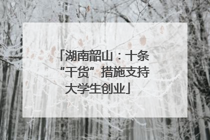 湖南韶山：十条“干货”措施支持大学生创业