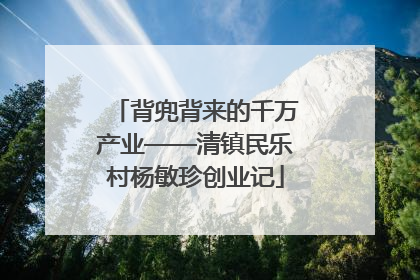 背兜背来的千万产业——清镇民乐村杨敏珍创业记