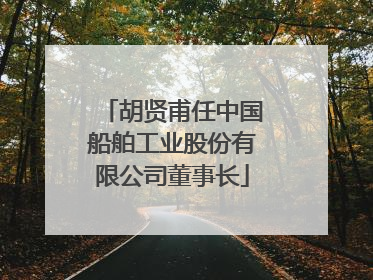胡贤甫任中国船舶工业股份有限公司董事长