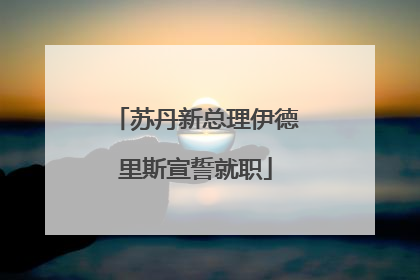 苏丹新总理伊德里斯宣誓就职
