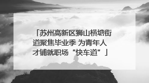 苏州高新区狮山横塘街道聚焦毕业季 为青年人才铺就职场“快车道”