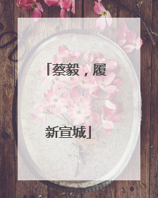 蔡毅，履新宣城