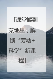 课堂搬到菜地里，解锁“劳动+科学”新课程