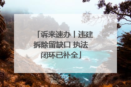 诉来速办丨违建拆除留缺口 执法闭环已补全
