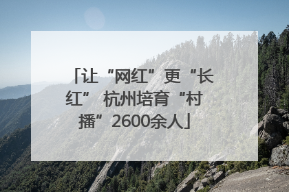 让“网红”更“长红” 杭州培育“村播”2600余人