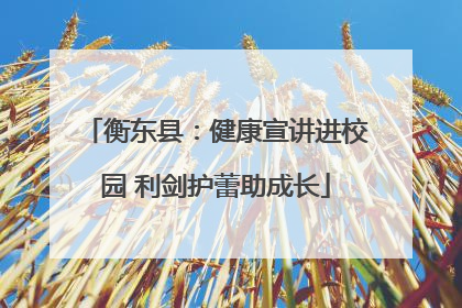 衡东县：健康宣讲进校园 利剑护蕾助成长