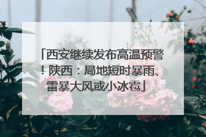 西安继续发布高温预警！陕西：局地短时暴雨、雷暴大风或小冰雹