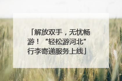 解放双手，无忧畅游！“轻松游河北”行李寄递服务上线