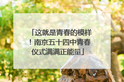 这就是青春的模样！南京五十四中青春仪式满满正能量