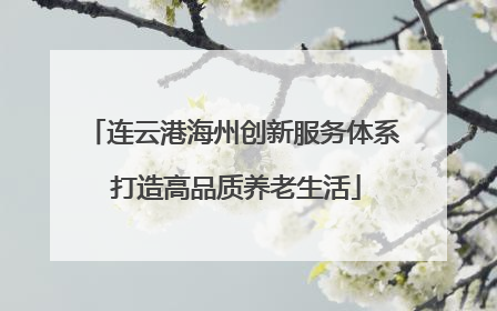 连云港海州创新服务体系 打造高品质养老生活