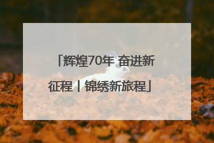 辉煌70年 奋进新征程丨锦绣新旅程