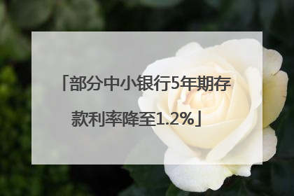 部分中小银行5年期存款利率降至1.2%