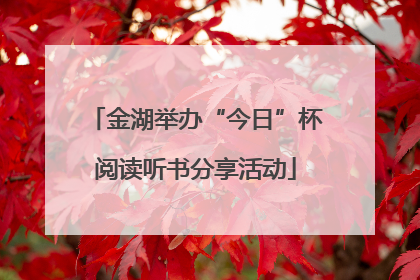 金湖举办“今日”杯阅读听书分享活动