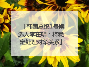 韩国总统1号候选人李在明：将稳定处理对华关系