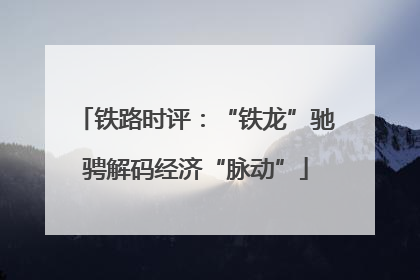 铁路时评：“铁龙”驰骋解码经济“脉动”