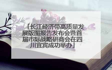 长江经济带高质量发展版图报告发布会暨首届市际战略研商会在四川宜宾成功举办