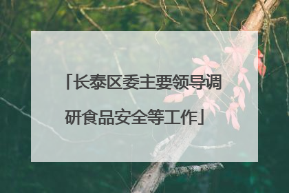 长泰区委主要领导调研食品安全等工作