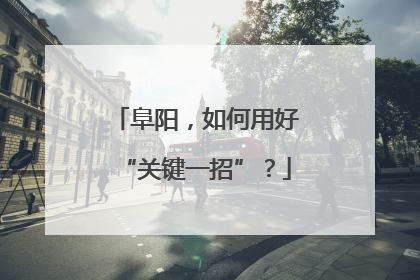 阜阳，如何用好“关键一招”？