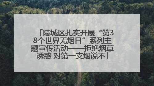 陵城区扎实开展“第38个世界无烟日”系列主题宣传活动——拒绝烟草诱惑 对第一支烟说不