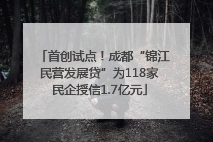 首创试点！成都“锦江民营发展贷”为118家民企授信1.7亿元