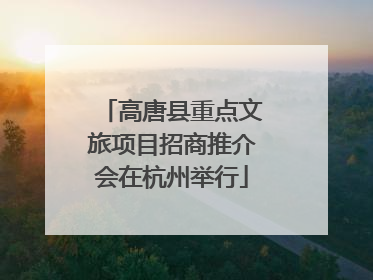 高唐县重点文旅项目招商推介会在杭州举行