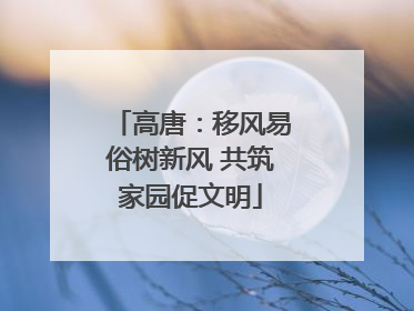 高唐：移风易俗树新风 共筑家园促文明