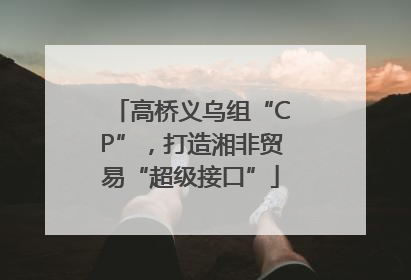 高桥义乌组“CP”，打造湘非贸易“超级接口”