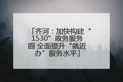 齐河：加快构建“1530”政务服务圈 全面提升“就近办”服务水平