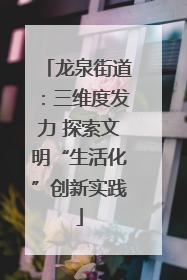龙泉街道：三维度发力 探索文明“生活化”创新实践