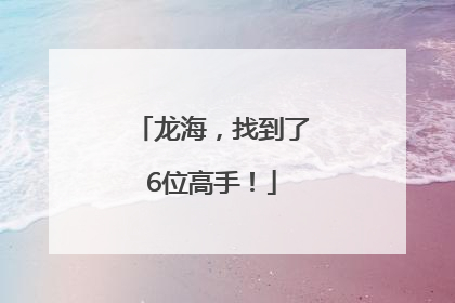 龙海，找到了6位高手！