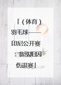 （体育）羽毛球——印尼公开赛：翁泓阳因伤退赛