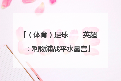 （体育）足球——英超：利物浦战平水晶宫