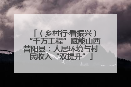 （乡村行·看振兴）“千万工程”赋能山西昔阳县：人居环境与村民收入“双提升”
