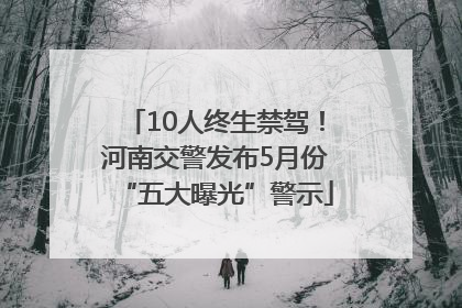 10人终生禁驾！河南交警发布5月份“五大曝光”警示