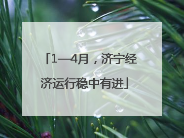 1—4月，济宁经济运行稳中有进