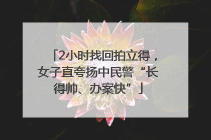 2小时找回拍立得，女子直夸扬中民警“长得帅、办案快”