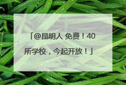 @昆明人 免费！40所学校，今起开放！