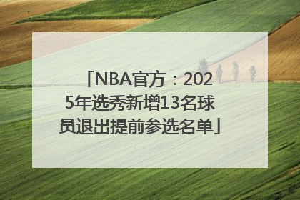 NBA官方：2025年选秀新增13名球员退出提前参选名单